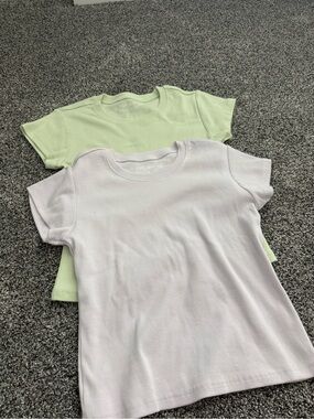 Harlow Short Sleeve Rib Tees in Lavender and Mint (2-Pack)